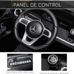 Homcom - Vehículo batería con mando Mercedes Negro* Vehículos De Batería O A Pedales