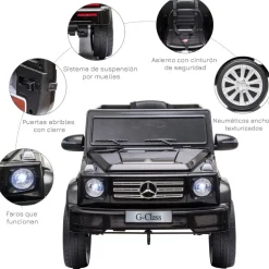 Homcom - Vehículo batería con mando Mercedes Negro* Vehículos De Batería O A Pedales