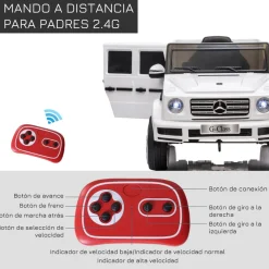 Homcom - Vehículo batería con mando Mercedes Blanco
