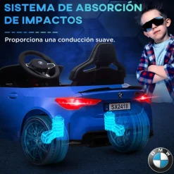 AIYAPLAY Homcom - Vehículo batería infantil BMW M4 Azul* Vehículos De Batería O A Pedales