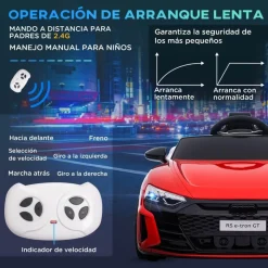 Homcom - Vehículo batería infantil Audi con mando a distancia