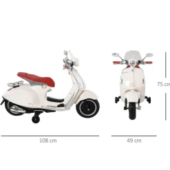 Homcom - Vespa blanca Vehículo de batería