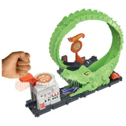 MATTEL Hot Wheels - Ataque del cocodrilo: Pista para coches con lanzador y vehículo ㅤ* Vehículos Y Circuitos