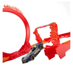 MATTEL Hot Wheels - Hot Wheels Pista Acrobacias en Llamas con vehículo incluido