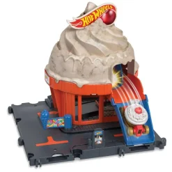 MATTEL Hot Wheels - Pista de carreras City Tienda de helados con 1 vehículo incluido ㅤ* Vehículos Y Circuitos