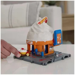 MATTEL Hot Wheels - Pista de carreras City Tienda de helados con 1 vehículo incluido ㅤ* Vehículos Y Circuitos
