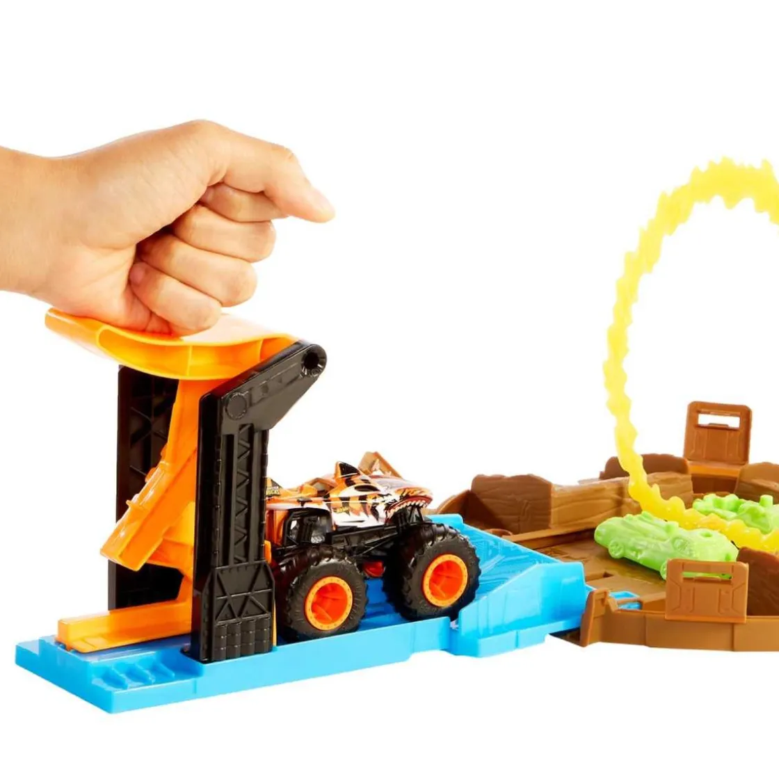 MATTEL Hot Wheels - Playset neumáticos para acrobacias Monster Trucks