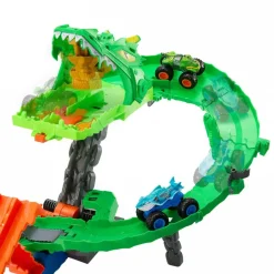 HOT WHEELS Monster Trucks - Conjunto Destrucción del Dragón - Serie Sharks Vs Dinos