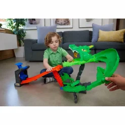 HOT WHEELS Monster Trucks - Conjunto Destrucción del Dragón - Serie Sharks Vs Dinos