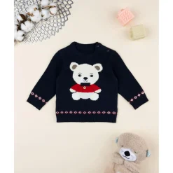 Prenatal Jersey bebé azul con osito bordado