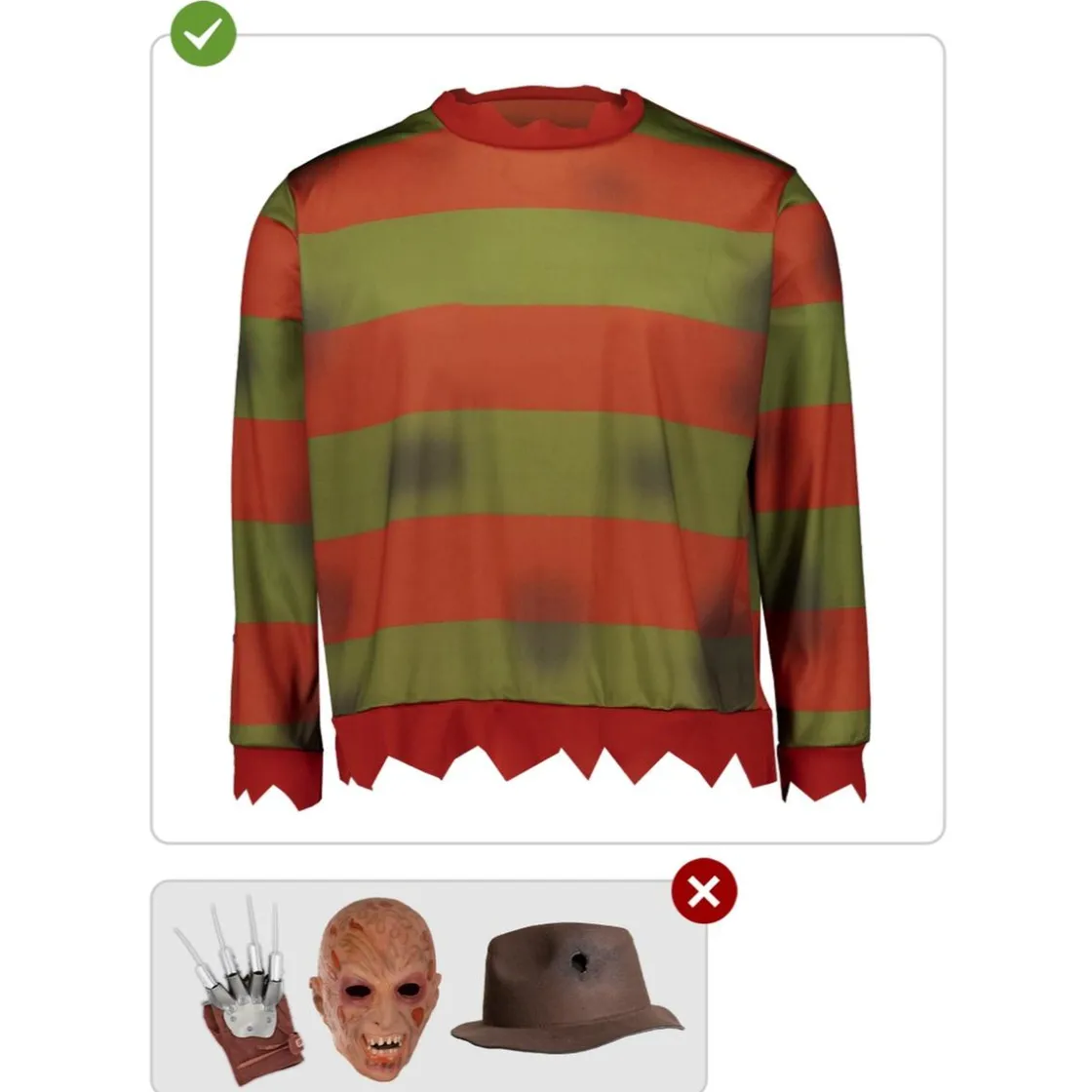 Funidelia Jersey de Freddy Krueger M Pesadilla en Elm Street* Halloween|Disfraces