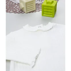 Prenatal Jersey de niña en canalé blanco