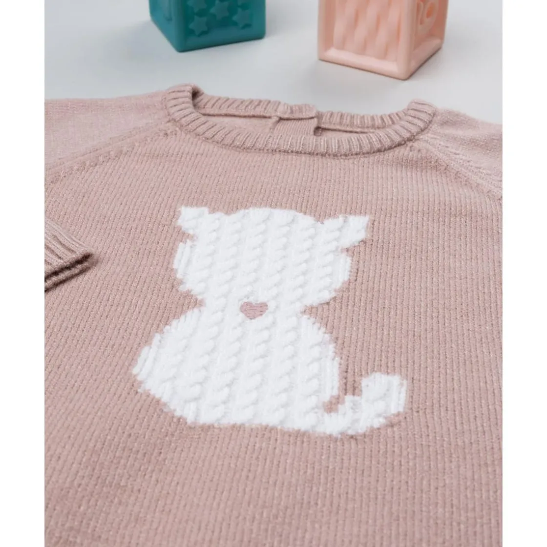 Prenatal Jersey rosa de niña con gato* Niña·Bebé Niña 3-36 Meses|Bebé Niña 3-36 Meses·Jerséis Y Cardigans