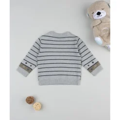Prenatal Jersey tricot bebé gris y marrón con perritos bordados* Niño·Bebé Niño 3-36 Meses|Bebé Niño 3-36 Meses·Jerséis Y Cardigans