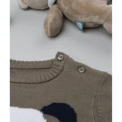 Prenatal Jersey tricot bebé marrón con perrito