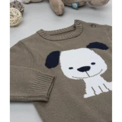 Prenatal Jersey tricot bebé marrón con perrito