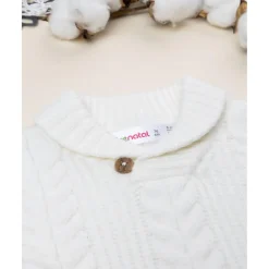 Prenatal Jersey tricot blanco con parche en la manga para niño* Niño·Bebé Niño 3-36 Meses|Bebé Niño 3-36 Meses·Jerséis Y Cardigans