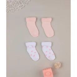 Prenatal Juego de 2 pares de calcetines de rizo rosa con corazones* Recién Nacido·Ropa Y Accesorios|Ropa Y Accesorios·Zapatos Y Calcetines