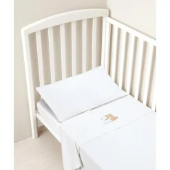 Prenatal Juego de cama 3 piezas de franela blanca con osito* Ropa De Cama·Sábanas Y Mantas|Recién Nacido·Ropa De Cama