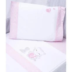 Prenatal Juego de cuna de 3 piezas rosa