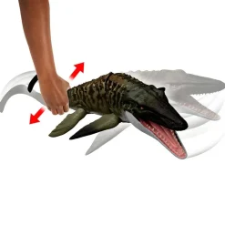 MATTEL Jurassic World - Mosasaurus “Bite ’N Blast” con mini Dilophosaurus