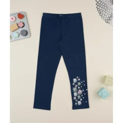 Prenatal Leggings azul niña con flores
