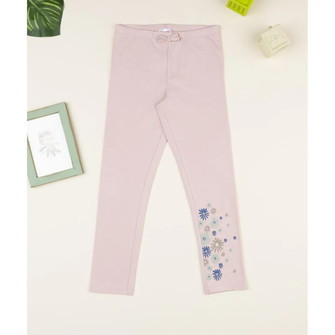 Prenatal Leggings niña rosa con flores