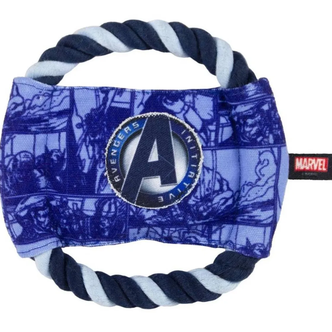 ARTESANIA CERDÁ Los vengadores - Cuerda dental disco para perro con sonidos