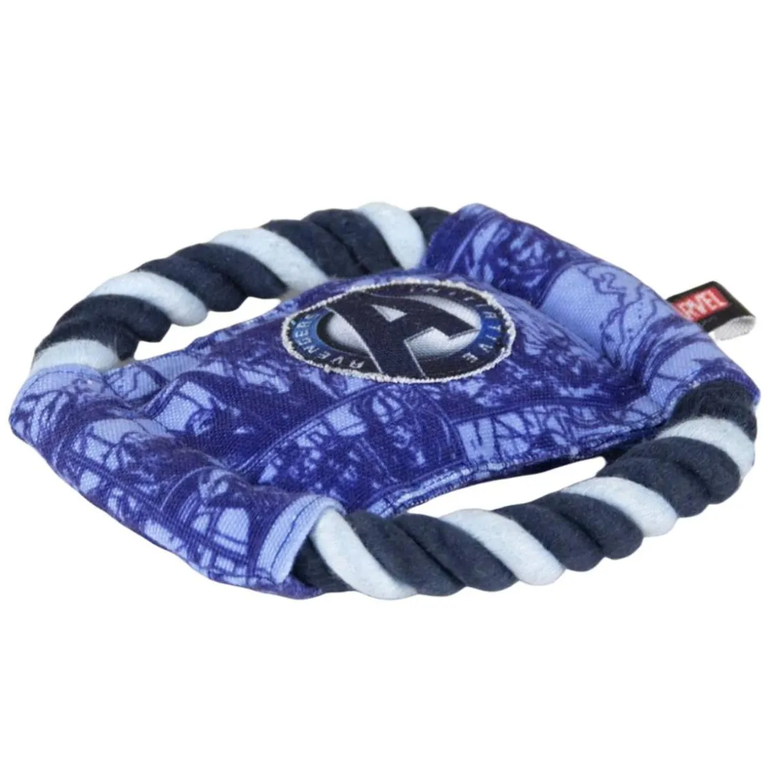 ARTESANIA CERDÁ Los vengadores - Cuerda dental disco para perro con sonidos