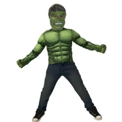 RUBIE'S Los vengadores - Disfraz Pecho musculoso Hulk con accesorios 8-10 años