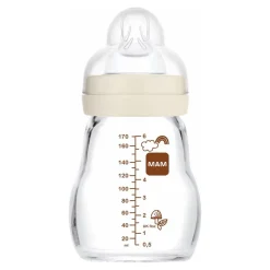 MAM - Biberón de cristal Feel Good 170 ml Beige