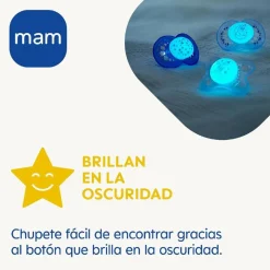 MAM - Chupete Perfect Night silicona brillante 2-6 meses neutro* Biberones Y Chupetes·Chupetes