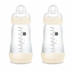 MAM - Conjunto 2 biberones Easy Active anticólicos 260 ml Beige