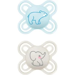 MAM - Pack 2 chupetes Perfect Start silicona mate 0-2 meses azul* Biberones Y Chupetes·Chupetes
