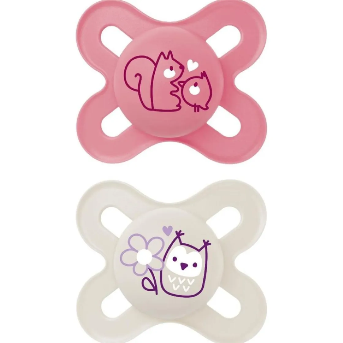 MAM - Pack 2 chupetes Start silicona mate 0-2 meses rosa