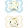 MAM - Pack 2 chupetes Supreme Night silicona brillante 2-6 meses azul