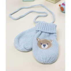 Prenatal Manoplas de bebé azules con bordado de osito* Calzado Y Accesorios·Accesorios Y Complementos