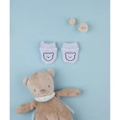 Prenatal Manoplas de felpa grises para recién nacido