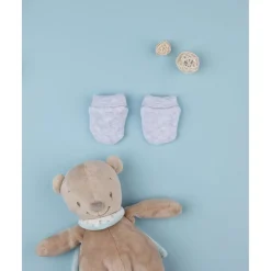 Prenatal Manoplas de felpa grises para recién nacido