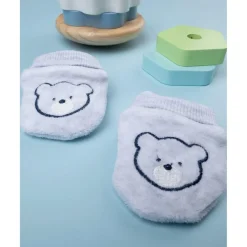 Prenatal Manoplas de felpa grises para recién nacido