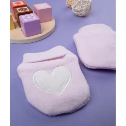 Prenatal Manoplas de felpa rosa para recién nacida