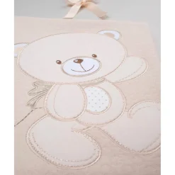 Prenatal Manta de cuna con osito bordado