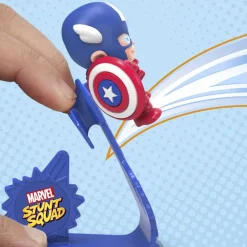 HASBRO IBERIA Marvel - Capitán América - Marvel Stunt Squad: Set de Juego Tower Smash con Figuras de Acción 3,5 cm ㅤ* Figuras De Acción