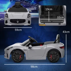 AIYAPLAY Maserati Gran Turismo Folgore eléctrico Gris* Vehículos De Batería O A Pedales