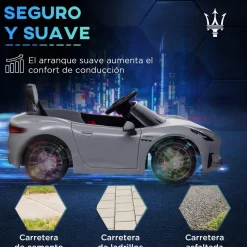 AIYAPLAY Maserati Gran Turismo Folgore eléctrico Gris* Vehículos De Batería O A Pedales