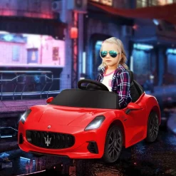 AIYAPLAY Maserati Gran Turismo Folgore eléctrico Rojo* Vehículos De Batería O A Pedales