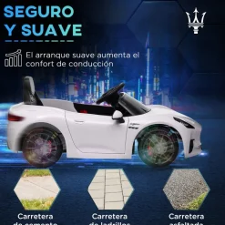 AIYAPLAY Maserati Gran Turismo Folgore eléctrico Blanco