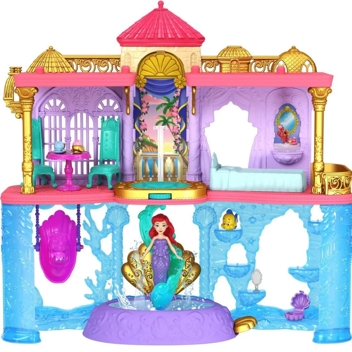 MATTEL - Castillo de Ariel mini casa de muñecas con figura y accesorios ㅤ