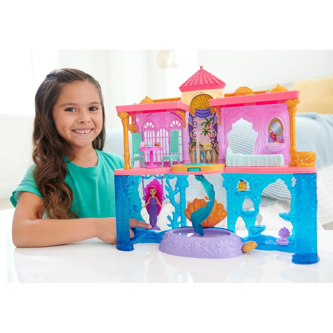 MATTEL - Castillo de Ariel mini casa de muñecas con figura y accesorios ㅤ