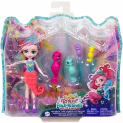 MATTEL - Enchantimals - Ocean Kingdom muñeca Sedda Sea Horse con familia de caballitos de mar ㅤ* Muñecas